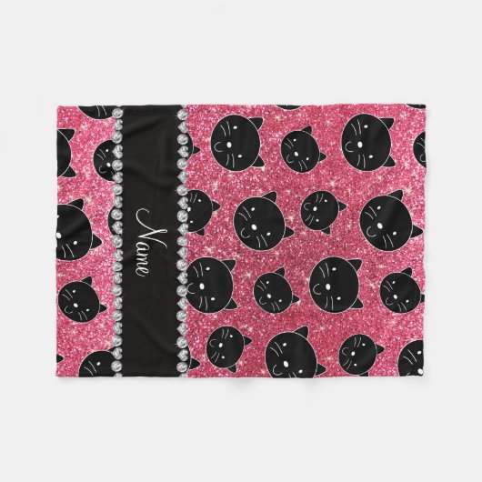 Couverture Polaire Visages roses fuchsia nommés faits sur commande de (Devant (Horizontal))