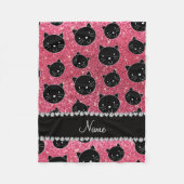 Couverture Polaire Visages roses fuchsia nommés faits sur commande de (Devant)