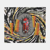 Couverture Polaire Vitesse Red Sports Voiture s'écrasant à travers le (Devant (Horizontal))