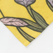 Couverture Polaire Vitrail Art Nouveau Fleur d'Iris Bleu Or (Coin)