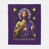 Couverture Polaire Viva Cristo Rey Catholique Jésus Christ le Roi (Devant)