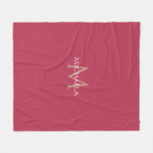 Couverture Polaire Viva Magenta Élégant Modèle Monogramme moderne (Devant (Horizontal))