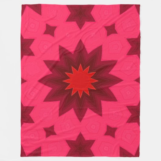 Couverture Polaire Vivant Starburst rose Kaleidoscope (Devant)