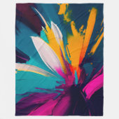 Couverture Polaire Vivid Bloom – Énergie florale abstraite explosive (Devant)