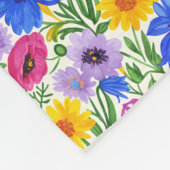 Couverture Polaire Vivid Blue Yellow Red Purple Flowers Pattern (Coin)