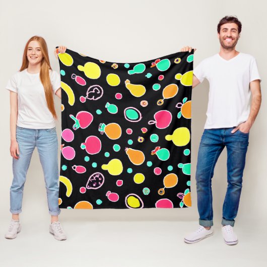 Couverture Polaire Vivid Neon Motif fruité (En situation)