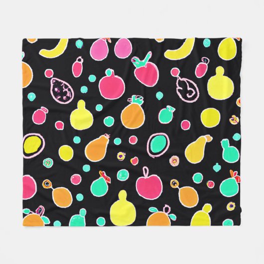 Couverture Polaire Vivid Neon Motif fruité (Devant (Horizontal))
