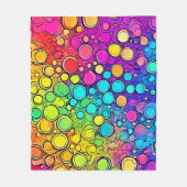 Couverture Polaire Vivid Rainbow Bubble Abstraction (Devant)