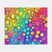 Couverture Polaire Vivid Rainbow Bubble Abstraction (Devant (Horizontal))