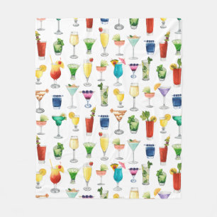 Couverture Polaire Vivid Watercolor Cocktail Motif Sac fourre-tout