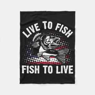 Couverture Polaire Vivre pour pêcher et pêcher pour vivre Cadeau de p