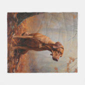 Couverture Polaire Vizsla à l'automne Feuilles automne Inspire (Devant (Horizontal))