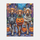 Couverture Polaire Vizsla Chiens Trick ou Traiter en costume d'Hallow (Devant)