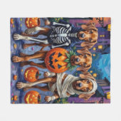 Couverture Polaire Vizsla Chiens Trick ou Traiter en costume d'Hallow (Devant (Horizontal))