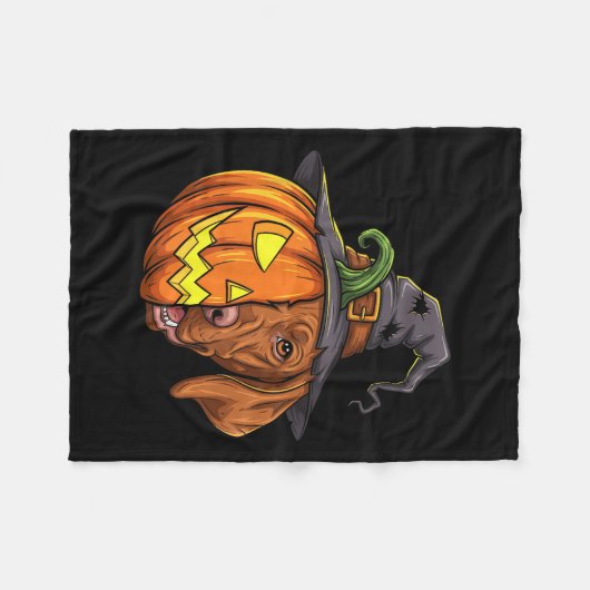 Couverture Polaire Vizsla Citrouille Jack-o'-lantern Halloween Kids M (Devant (Horizontal))