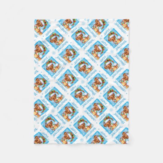 Couverture Polaire Vizsla de Noël (Devant)