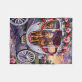 Couverture Polaire Vizsla Dog Valentine's Day (Devant (Horizontal))