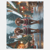 Couverture Polaire Vizsla Dogs Christmas Snow Holiday (Devant)