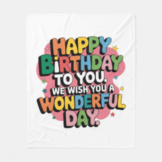 Couverture Polaire Vœux d'anniversaire colorés