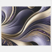 Couverture Polaire Voile d'or - Luxueux or et violet Abstrait (Devant (Horizontal))