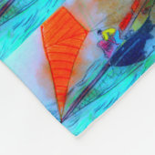 Couverture Polaire voilier rouge à voile blanc (Coin)