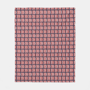 Couverture Polaire Voilier Viking Motif Rouge Blanc Bleu