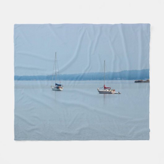 Couverture Polaire Voiliers sur la rivière (Devant (Horizontal))