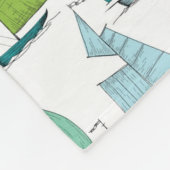 Couverture Polaire Voiliers sur le motif de l'eau (Coin)