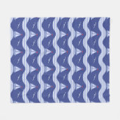 Couverture Polaire Voiliers sur un motif rayé de mer (Devant (Horizontal))