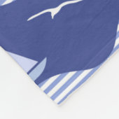 Couverture Polaire Voiliers sur un motif rayé de mer (Coin)