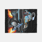 Couverture Polaire Voiture à motoneige classique qui pique une roue (Devant (Horizontal))