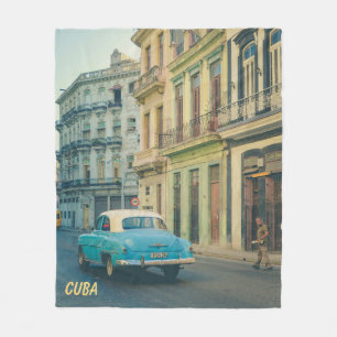 Couverture Polaire Voiture Classique Vintage La Havane Cuba Photograp