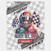 Couverture Polaire Voiture de course branchée Formule 1 pour fille (Devant)