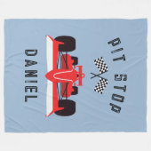 Couverture Polaire Voiture de course moderne Blue Kids Red Racing (Devant (Horizontal))