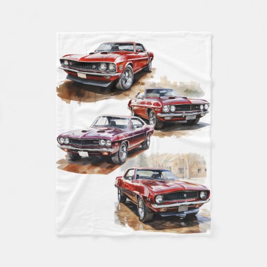 Couverture Polaire Voiture Muscle Classique (Devant)