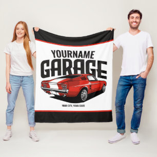 Couverture Polaire Voiture Muscle Personnalisée 1967 Garage Fastback