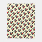 Couverture Polaire Voiture Red Race avec drapeau À damiers (Devant)