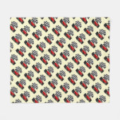 Couverture Polaire Voiture Red Race avec drapeau À damiers (Devant (Horizontal))