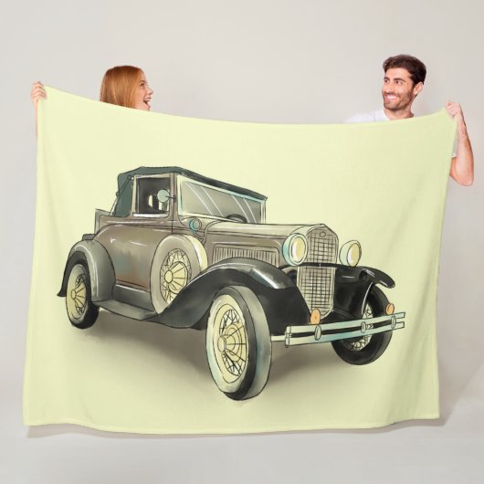 Couverture Polaire Voiture Vintage (En situation)