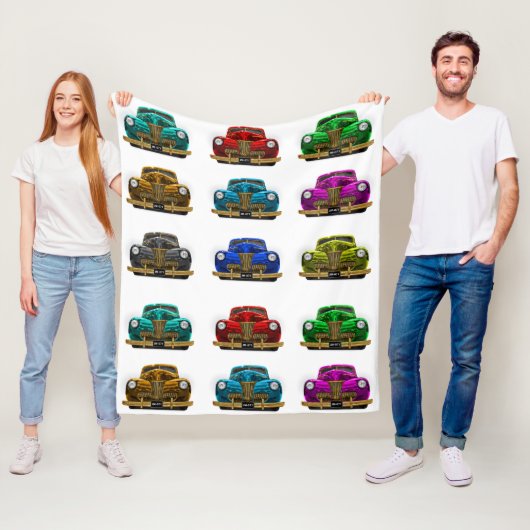 Couverture Polaire voiture vintage classique (En situation)