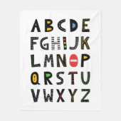 Couverture Polaire Voitures Alphabet Nursery Salle Enfants (Devant)
