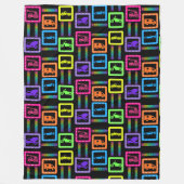 Couverture Polaire Voitures arc-en-ciel noir (Devant)