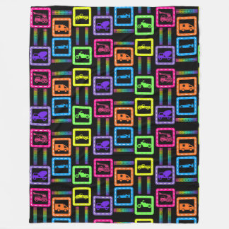 Couverture Polaire Voitures arc-en-ciel noir