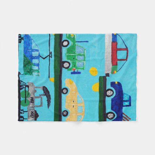 Couverture Polaire Voitures, camions et trains par William (Devant (Horizontal))