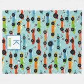 Couverture Polaire Voitures de course cool Enfants personnalisés (Devant (Horizontal))
