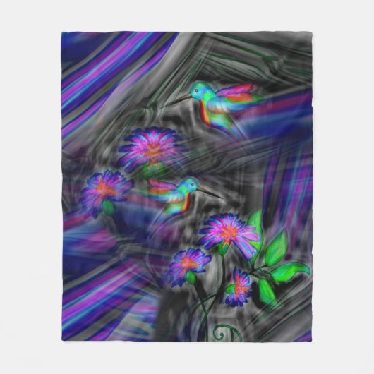 Couverture Polaire Vol de nuit de colibri (Devant)