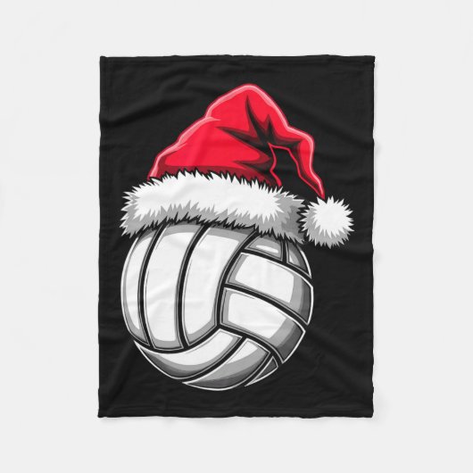 Couverture Polaire Volley-ball de Noël Santa Hat 2 (Devant)