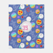 Couverture Polaire volley-ball girly kawaii emoji et typographie (Devant)
