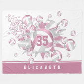 Couverture Polaire volley-ball gris rose et étoiles (Devant (Horizontal))