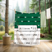 Couverture Polaire Volley-ball personnalisé Senior vert et blanc